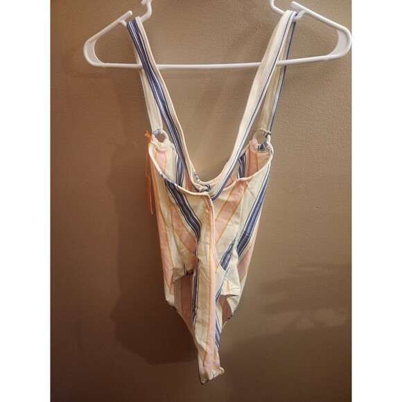 Madewell x OOKIOH Costa One Piece Swimsuit Cabana Stripe Size L NWT Swim - Picture 5 of 6